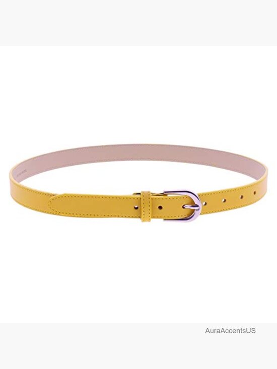Italian Leather Belt, Made in France, Genuine Cowhide, 1 Inch Wide, Classic main image 4